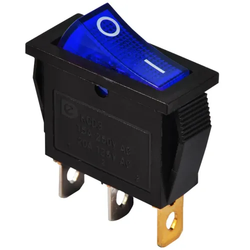 KCD3-101N BL/B 220V Перемикач 1 клав. синій з підсвічуванням KCD3-101N BL/B 220V Перемикач 1 клав. синій з підсвічуванням