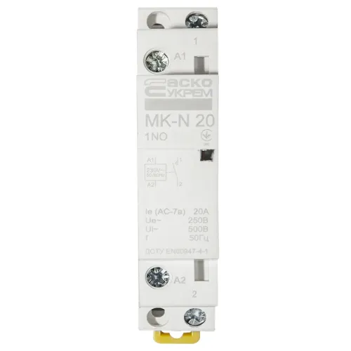 Модульний контактор MK-N 1P 20A 1NO 220V Модульний контактор MK-N 1P 20A 1NO 220V