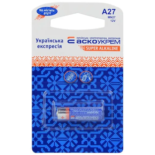 Батарея лужна A27.MN27.BP1 (blister 1) Батарея лужна A27.MN27.BP1 (blister 1)