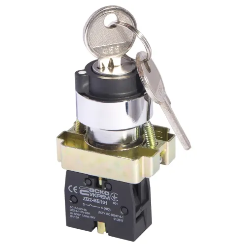 XB2-BG41 Кнопка поворотная с ключом 2-позиционная XB2-BG41 Кнопка поворотная с ключом 2-позиционная