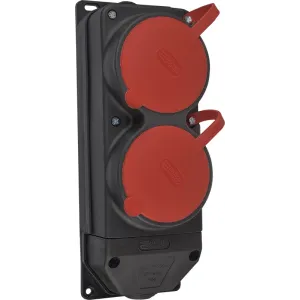 Колодка каучукова 3Р+РЕ з захисними кришками двомісна (2×25А) IP44 Колодка каучукова 3Р+РЕ з захисними кришками двомісна (2×25А) IP44