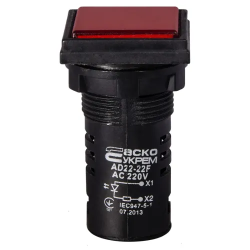 Сигнальна арматура AD22-22F червона 220V АC Сигнальна арматура AD22-22F червона 220V АC