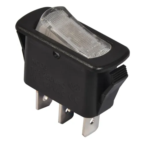 KCD3-101N-12 WH/B 220V Переключатель 1 клав. белый с подсветкой KCD3-101N-12 WH/B 220V Переключатель 1 клав. белый с подсветкой