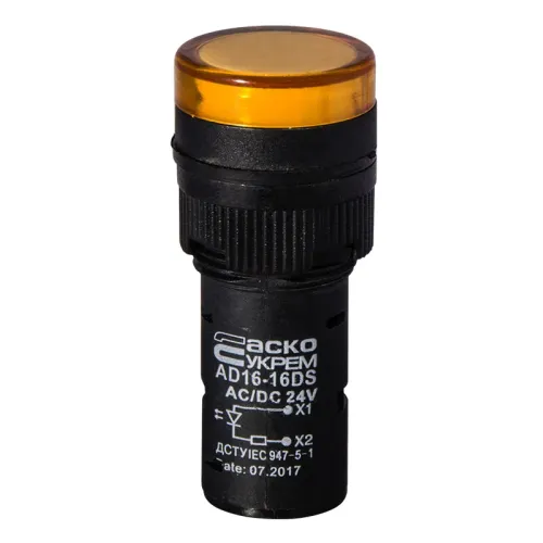 Сигнальная арматура AD16-16DS желтая 24V АC/DC Сигнальная арматура AD16-16DS желтая 24V АC/DC