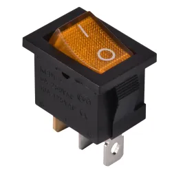 KCD1-2-101N YL/B 220V Перемикач 1 клав. жовтий з підсвічуванням KCD1-2-101N YL/B 220V Перемикач 1 клав. жовтий з підсвічуванням