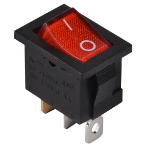KCD1-2-101N R/B 220V Перемикач 1 клав. червоний з підсвічуванням KCD1-2-101N R/B 220V Перемикач 1 клав. червоний з підсвічуванням