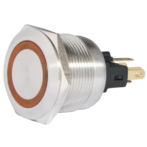 TYJ 22-271 Кнопка металева пласка з підсвічуванням, 1NO+1NC, жовта 24V. TYJ 22-271 Кнопка металева пласка з підсвічуванням, 1NO+1NC, жовта 24V.