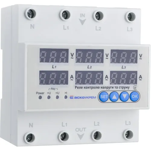 Реле контролю напруги та струму RKV 4P 63A Реле контролю напруги та струму RKV 4P 63A