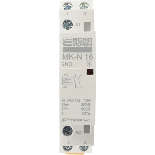 Модульний контактор MK-N 2P 16A 2NO 220V Модульний контактор MK-N 2P 16A 2NO 220V