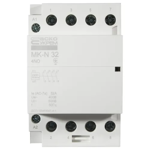 Модульный контактор MK-N 4P 32A 4NO 220V Модульный контактор MK-N 4P 32A 4NO 220V