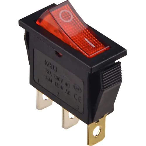 KCD3-101N R/B Переключатель 1 клав. с подсветкой 12 V AC/DC красный KCD3-101N R/B Переключатель 1 клав. с подсветкой 12 V AC/DC красный