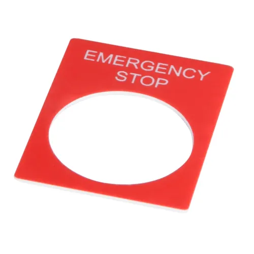 Табличка маркировочная EMERGENCY STOP красная прямоугольная для кнопок XB2 Табличка маркировочная EMERGENCY STOP красная прямоугольная для кнопок XB2