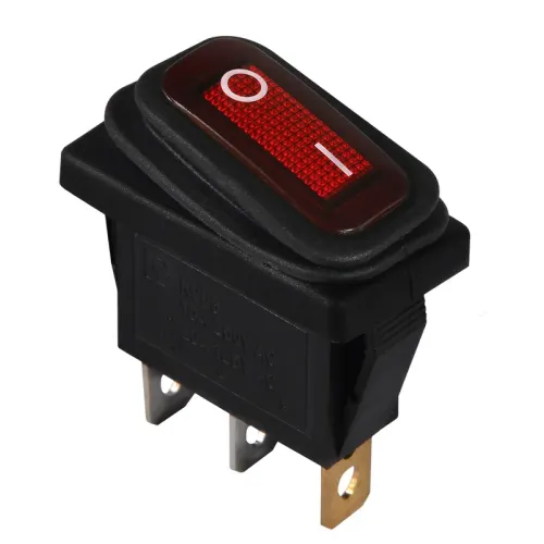 KCD3-101NW R/B 220V Переключатель 1 клав. влагозах красный с подсветкой KCD3-101NW R/B 220V Переключатель 1 клав. влагозах красный с подсветкой