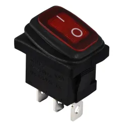 KCD1-2-101NW R/B 220V Перемикач 1 клав. вологозах. червоний з підсвічуванням KCD1-2-101NW R/B 220V Перемикач 1 клав. вологозах. червоний з підсвічуванням