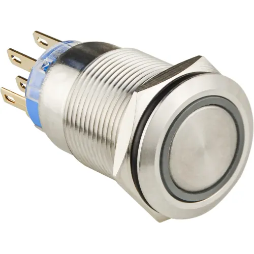 TYJ 19-272 Кнопка металева пласка з підсвічуванням, 2NO+2NC, червона 12V. TYJ 19-272 Кнопка металева пласка з підсвічуванням, 2NO+2NC, червона 12V.