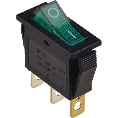 KCD3-101N GR/B Перемикач 1 клав. з підсвічуванням 12 V AC/DC зелений KCD3-101N GR/B Перемикач 1 клав. з підсвічуванням 12 V AC/DC зелений
