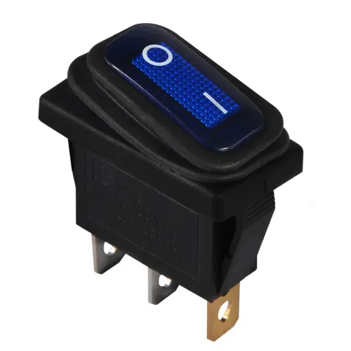 KCD3-101NW BL/B 220V Перемикач 1 клав. вологозах. синій з підсвічуванням KCD3-101NW BL/B 220V Перемикач 1 клав. вологозах. синій з підсвічуванням