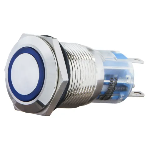 TYJ 19-271 Кнопка металлическая плоская с подсветкой, 1NO+1NC, синяя 24V. TYJ 19-271 Кнопка металлическая плоская с подсветкой, 1NO+1NC, синяя 24V.