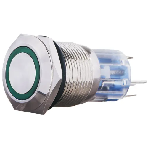 TYJ 19-271 Кнопка металева пласка з підсвічуванням, 1NO+1NC, зелена 220V. TYJ 19-271 Кнопка металева пласка з підсвічуванням, 1NO+1NC, зелена 220V.