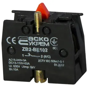 B2-BE102 NС Контакт до кнопок ХB2 B2-BE102 NС Контакт до кнопок ХB2