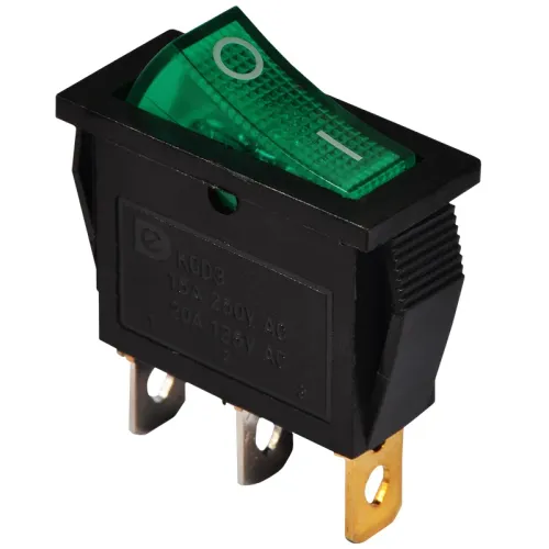 KCD3-101N GR/B 220V Переключатель 1 клав. зеленый с подсветкой KCD3-101N GR/B 220V Переключатель 1 клав. зеленый с подсветкой