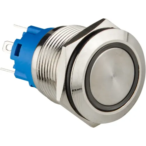 TYJ 19-271 Кнопка металлическая плоская с подсветкой, 1NO+1NC, зеленая 12V. TYJ 19-271 Кнопка металлическая плоская с подсветкой, 1NO+1NC, зеленая 12V.