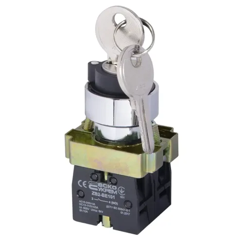 XB2-BG33 Кнопка поворотная с ключом 3-позиционная XB2-BG33 Кнопка поворотная с ключом 3-позиционная