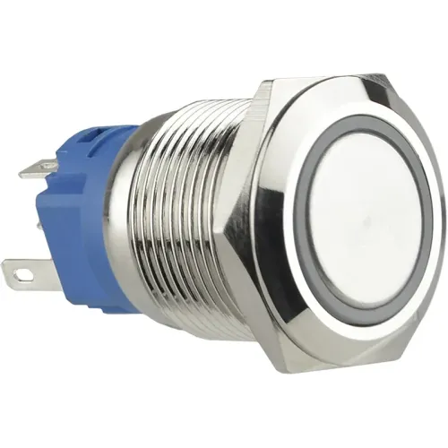 TYJ 19-271 Кнопка металлическая плоская с подсветкой, 1NO+1NC, красная 24V. TYJ 19-271 Кнопка металлическая плоская с подсветкой, 1NO+1NC, красная 24V.