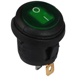 KCD1-5-101NW GR/B 220V Перемикач 1 клав.круглий вологозах. зелений з підсвічуванням KCD1-5-101NW GR/B 220V Перемикач 1 клав.круглий вологозах. зелений з підсвічуванням
