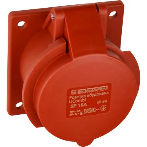 Розетка встроенная серии UCombi 5P 16A IP 44 Розетка встроенная серии UCombi 5P 16A IP 44
