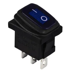 KCD1-2-101NW BL/B 220V Перемикач 1 клав. вологозах. синій з підсвічуванням KCD1-2-101NW BL/B 220V Перемикач 1 клав. вологозах. синій з підсвічуванням