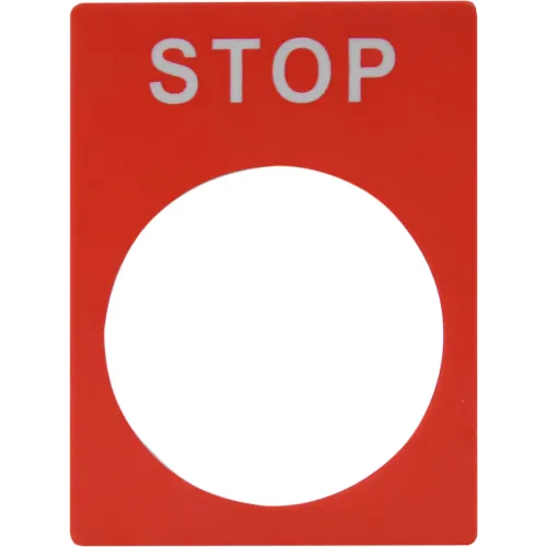 Табличка маркувальна STOP червона для кнопок XB2 Табличка маркувальна STOP червона для кнопок XB2