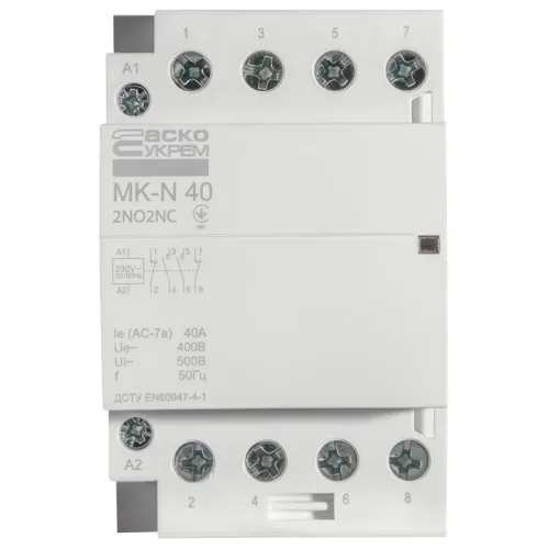 Модульный контактор MK-N 4P 40A 2NO2NC 220V Модульный контактор MK-N 4P 40A 2NO2NC 220V