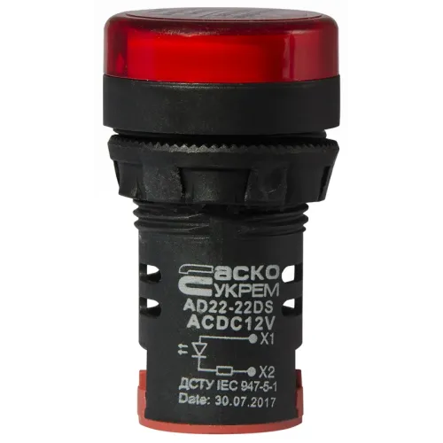 Сигнальная арматура AD22-22DS красная 12V АC/DC Сигнальная арматура AD22-22DS красная 12V АC/DC