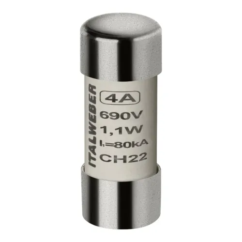 Запобіжник циліндричний Italweber CH22 4A gG 22×58 690V, без бойка Запобіжник циліндричний Italweber CH22 4A gG 22×58 690V, без бойка