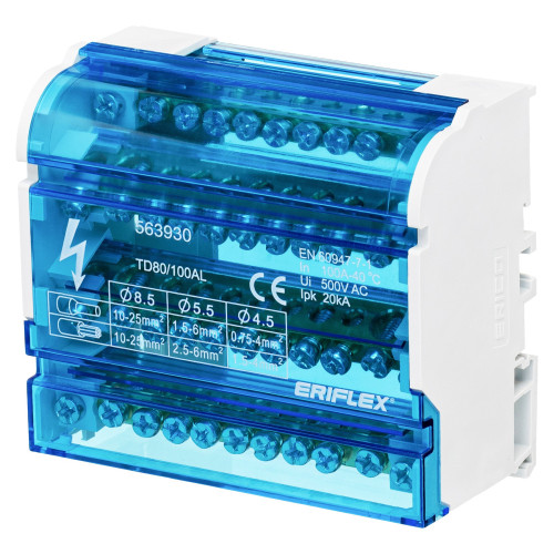 Чотириполюсна колодка nVent Eriflex ТD 80/100AL 10 виходів Чотириполюсна колодка nVent Eriflex ТD 80/100AL 10 виходів