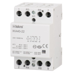 Модульний контактор ISKRA IKA 40A 230V AC 2NO+2NC Модульний контактор ISKRA IKA 40A 230V AC 2NO+2NC