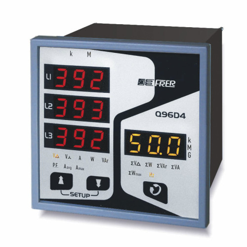 Анализатор сети щитовой 96×96mm FRER, 4 LED дисплея, 100-400V 1-5A Анализатор сети щитовой 96×96mm FRER, 4 LED дисплея, 100-400V 1-5A