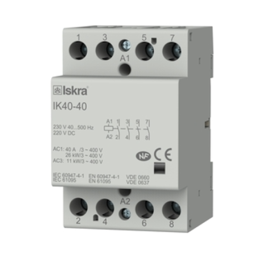 Модульный контактор ISKRA IKA 40A 24V AC 2NO+2NC Модульный контактор ISKRA IKA 40A 24V AC 2NO+2NC