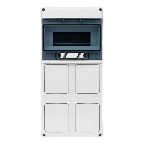 Настінний корпус для сил. розеток IDE з отворами STAR 1×9 MOD 436×210x137mm, IP65, шини N+PE Настінний корпус для сил. розеток IDE з отворами STAR 1×9 MOD 436×210x137mm, IP65, шини N+PE