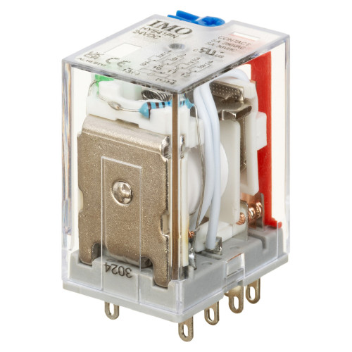 Проміжне реле 4P 5A 24V DC LED+Тест + Колодка зі скобою тип S Проміжне реле 4P 5A 24V DC LED+Тест + Колодка зі скобою тип S