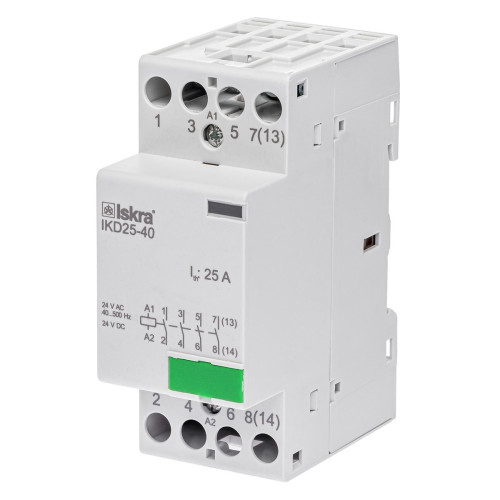 Модульный контактор ISKRA IKD 25A 24V AC/DC 4NO Модульный контактор ISKRA IKD 25A 24V AC/DC 4NO