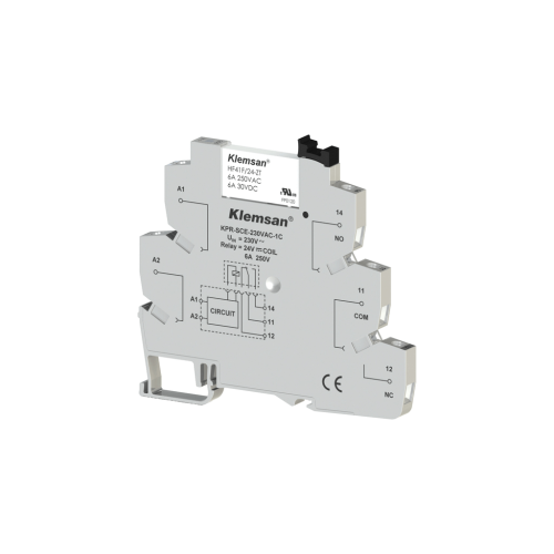 Интерфейсное реле, одноканальное Klemsan KPR-SCE-12VDC-1C Интерфейсное реле, одноканальное Klemsan KPR-SCE-12VDC-1C