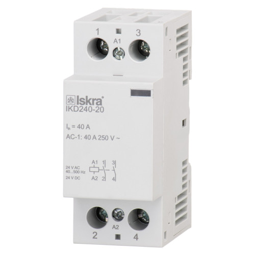 Модульний контактор ISKRA IKD 40A 24V AC/DC 2NO Модульний контактор ISKRA IKD 40A 24V AC/DC 2NO