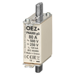 Ножовий запобіжник OEZ gG NH000 80A Ножовий запобіжник OEZ gG NH000 80A