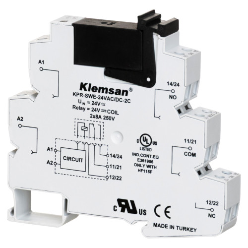 Реле интерфейсное Klemsan KPR-SWE-24VAC/DC-2C Реле интерфейсное Klemsan KPR-SWE-24VAC/DC-2C