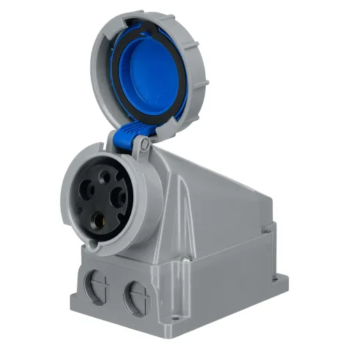 Розетка настінна IDE MUNDIAL 2P+E 63A 200–250V IP66-67 Розетка настінна IDE MUNDIAL 2P+E 63A 200–250V IP66-67