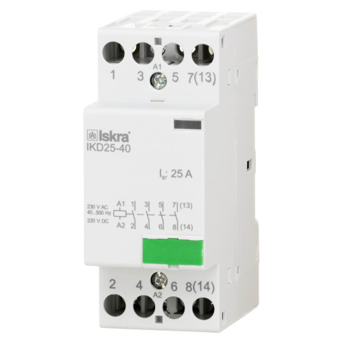 Модульний контактор ISKRA IKD 25A 230V AC/DC 4NO Модульний контактор ISKRA IKD 25A 230V AC/DC 4NO