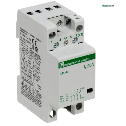 Модульний контактор Benedict R25 25A 24V AC Модульний контактор Benedict R25 25A 24V AC