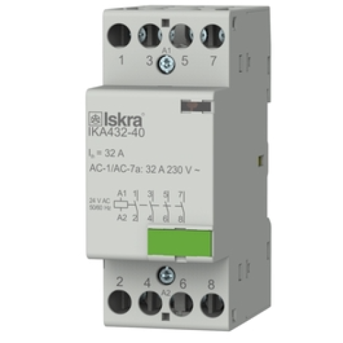 Модульний контактор ISKRA IKA 16A 24V AC 4NO Модульний контактор ISKRA IKA 16A 24V AC 4NO